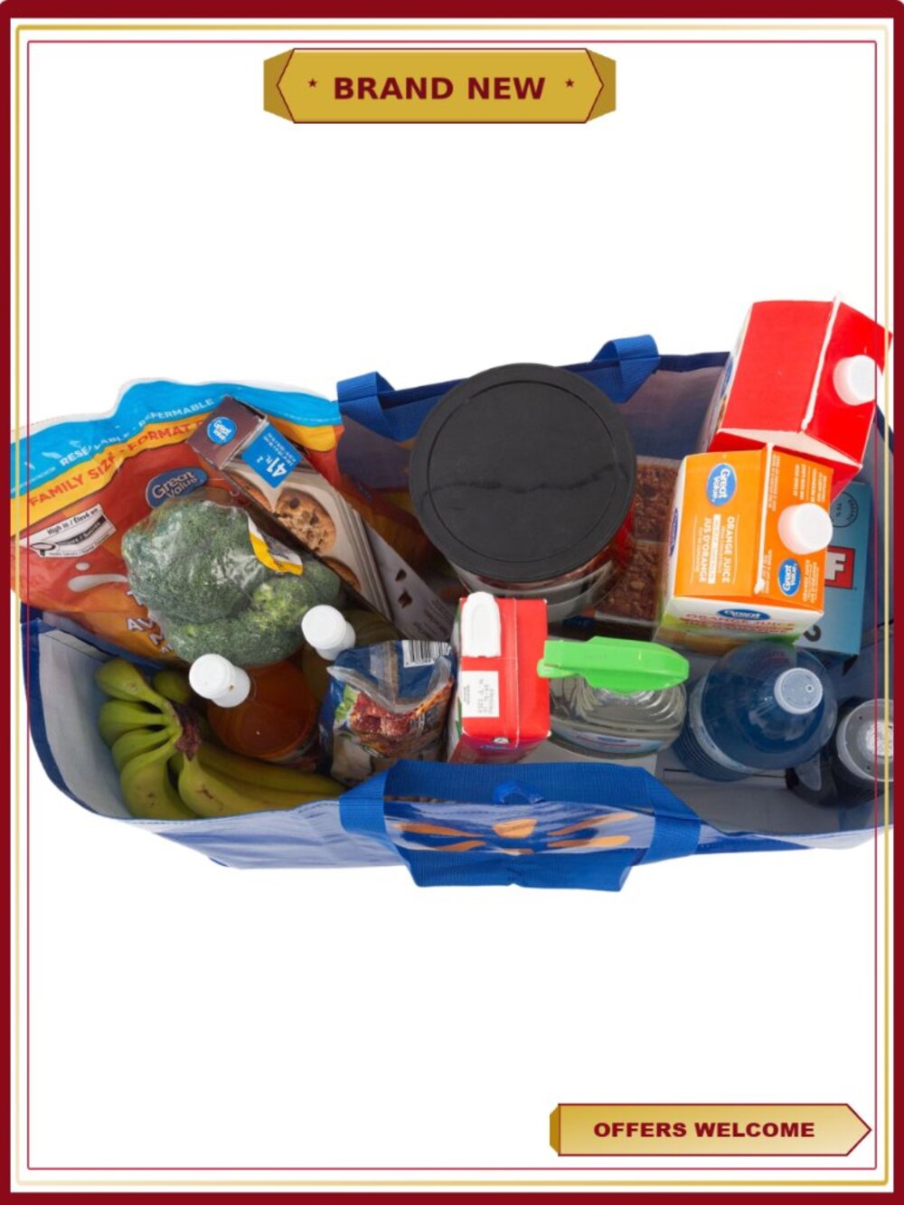 Heavy-Duty Jumbo Reusable Shopping Bag, Woven Polypropylene Grocery Tote (3 - Picture 4 of 7